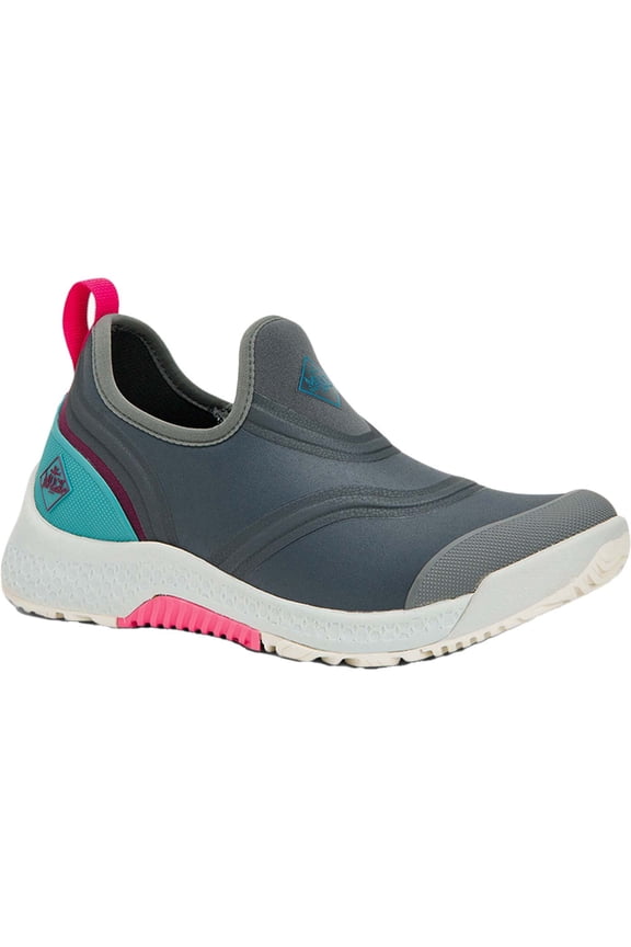 Muck Women's Outscape Slip On, Dark Gray / Teal / Pink