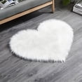 thumbnail image 1 of Mucky Cat Fluffy Heart Shaped Valentine's Day Area Rug & Door Mat , Machine Washable, Non Slip Carpet Mats for Bedroom, Living Room - Home Decor Rugs,White,28"X35", 1 of 6