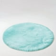 thumbnail image 1 of Mucky Cat Round Rug,Small Circle Faux Sheepskin Fur Rug Fluffy Boho Plush Rug Cute Furry Rugs for Bedroom Cushion Home Decor,Machine Washable,Lake Blue,39"., 1 of 7
