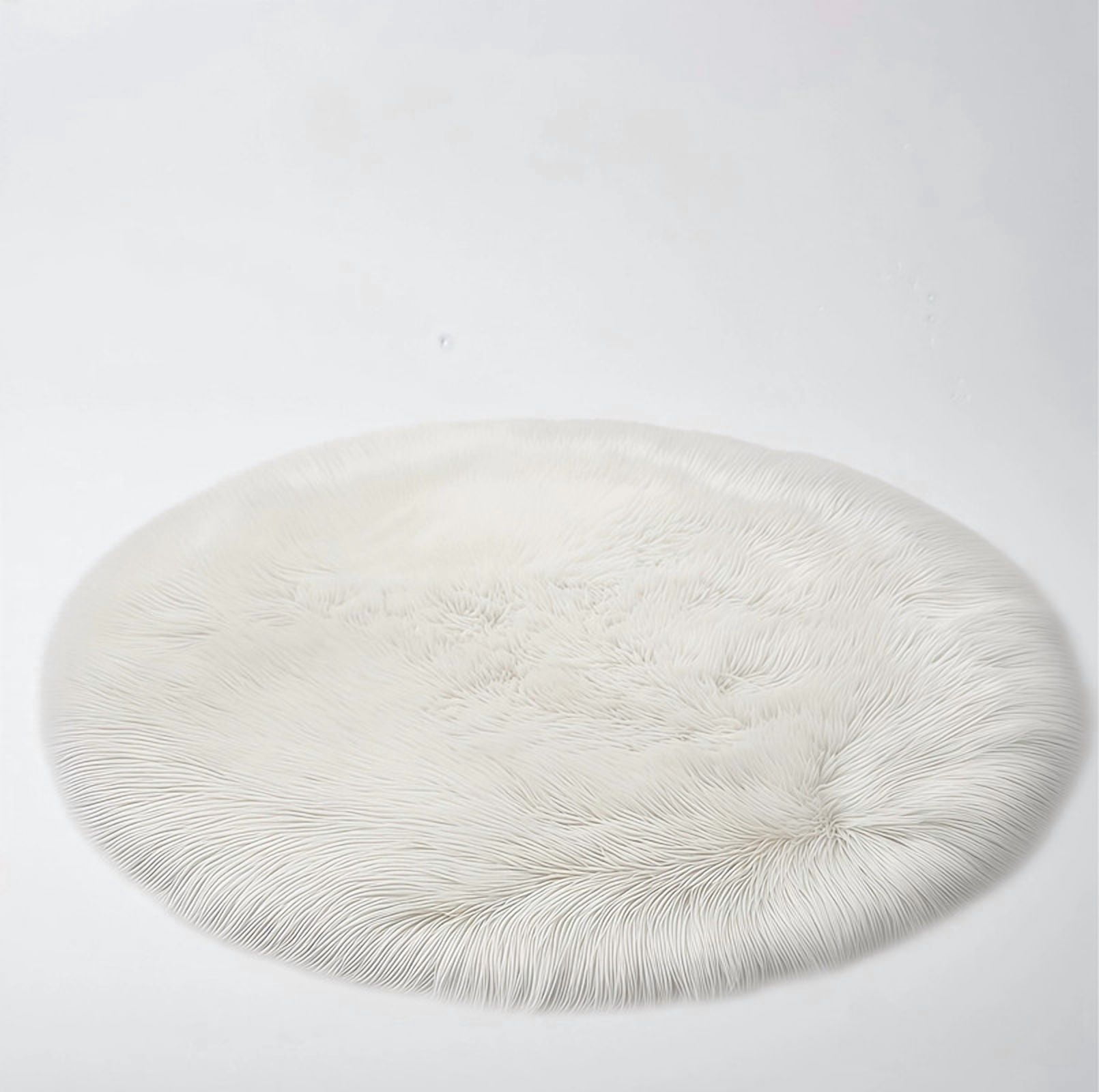Round Rug Fur Mucky Cat Round Rug,Small Circle Faux Sheepskin Fur Rug Fluffy Boho ...