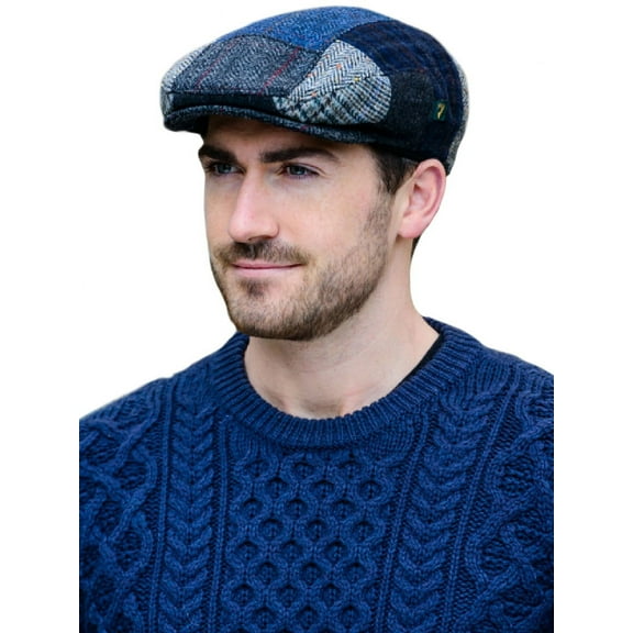 Mucros Weavers 100% Wool Tweed Irish Patchwork Flat Cap Made in Ireland
