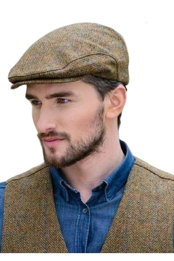 100% Wool Tweed Men's Irish Trinity Flat Cap Made in Ireland