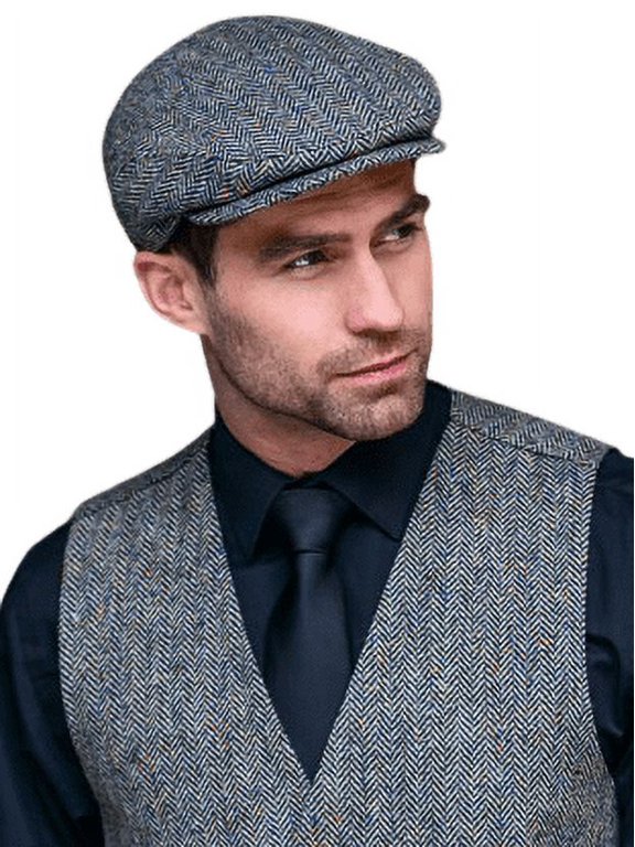 100% Wool Tweed Men's Irish Trinity Flat Cap Made in Ireland