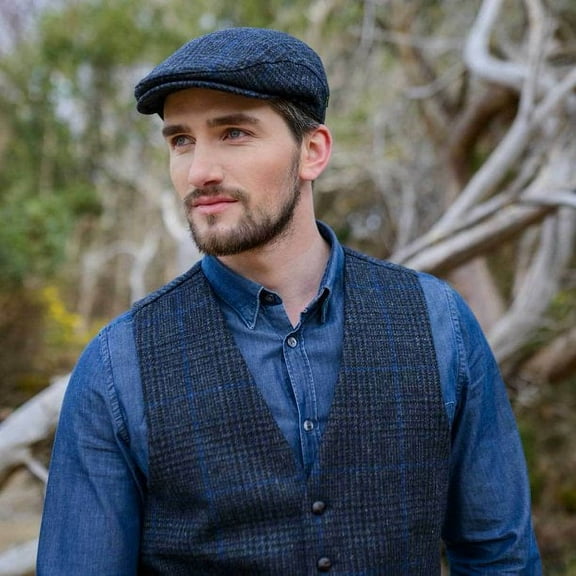 Mucros Weavers Adult Irish Tweed Vest – Thin Blue Line, XX-Large