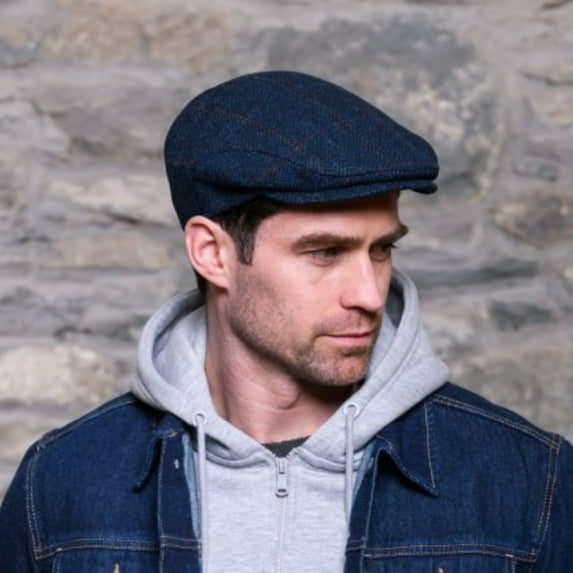 Mucros Weavers Blue Irish Trinity Flat Cap, Large