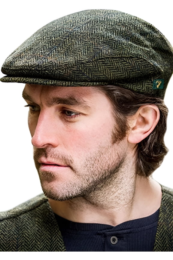 Irish Trinity Flat Cap Wool Tweed Newsboy Vintage Hat Made in Ireland