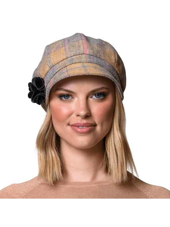 Irish Women's 100% Wool Tweed Newsboy Hat Made in Ireland