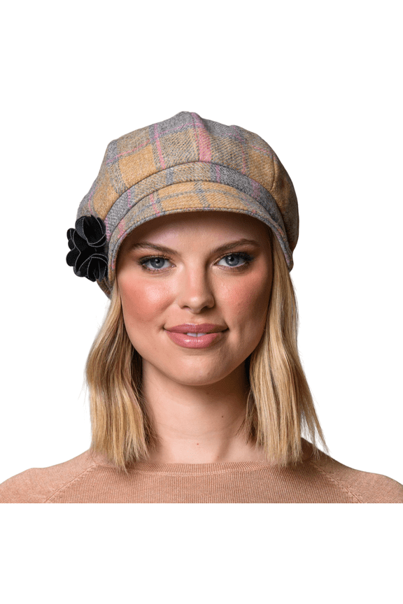 Irish Women's 100% Wool Tweed Newsboy Hat Made in Ireland