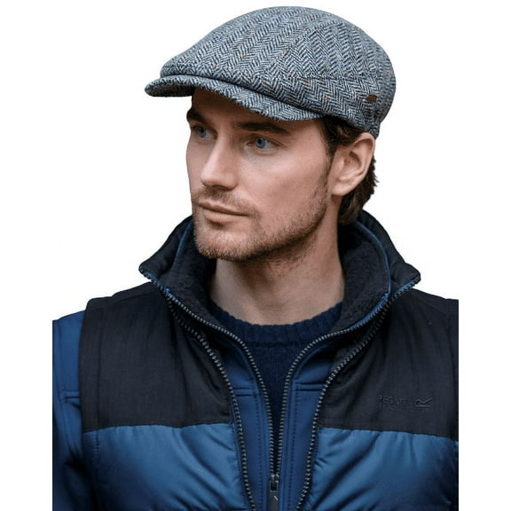 Mucros Weavers Men's 100% Wool Tweed Flat Kerry Flat Cap Made in Ireland