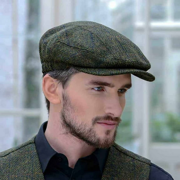 Mucros Weavers Men's 100% Wool Tweed Flat Kerry Flat Cap Made in Ireland