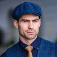 thumbnail image 1 of Mucros Weavers Men's Adult Irish Tweed Driving Cap, Blue, Large, 1 of 3