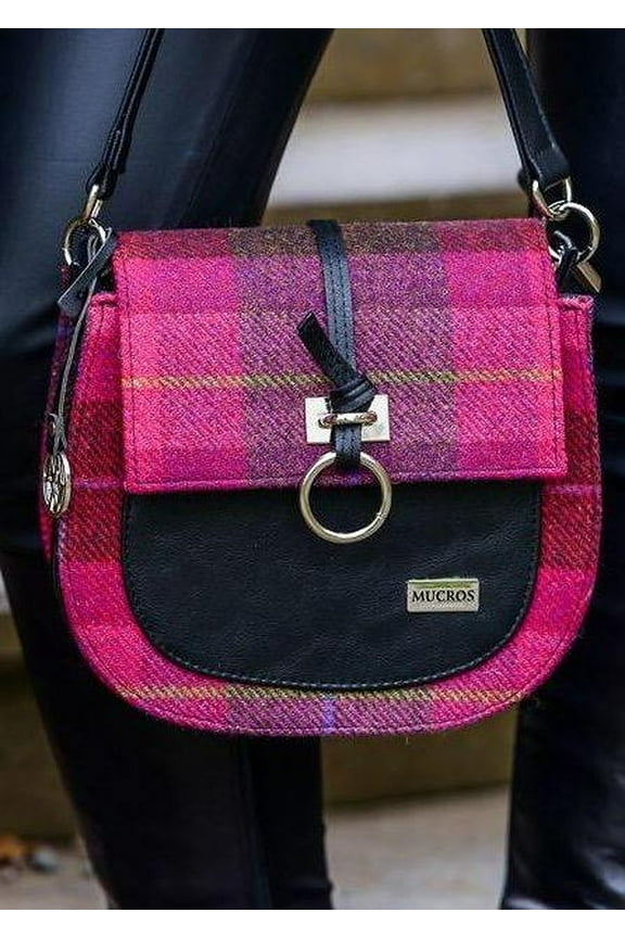 Women's Pink Irish Tweed Grace Bag Shoulder Purse Made in Ireland