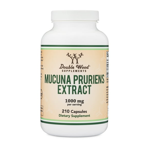 Mucuna Pruriens Extract - Dopamine Boosting Supplement - 210 Capsules, 1,000mg Per Serving, 30% L Dopa by Double Wood Supplements
