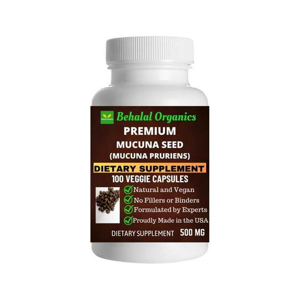 Mucuna seed 100 Quick Release Capsules - 500mg Per Capsule