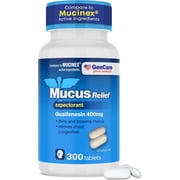 GenCare Mucus Relief Guaifenesin 400 mg Tablets, Fast-Acting Chest Congestion Support, Expectorant, 300 Ct