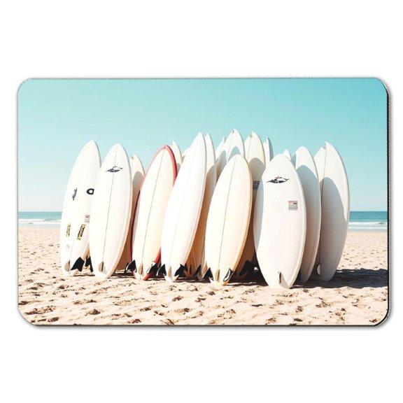 Mud Bath Mat,Quick Dry, Absorbent Non Slip White Surfboards Beach Sand