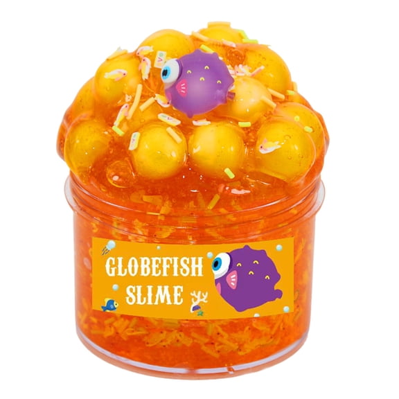 Mud Bead Ice DIY Stress Toy for Kids Clay Kit with Bull Head Glue Clay Sand Decompression, 1.65x2.05 inch, Orange