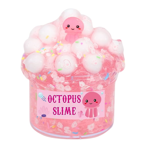 Mud Bead Ice DIY Stress Toy for Kids Clay Kit with Bull Head Glue Clay Sand Decompression, 1.65x2.05 inch, Pink