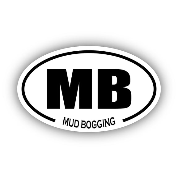 Mud Bogging MB Oval Bumper Sticker 3M Vinyl Decal 3 in x 5 in