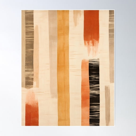 Mud Cloth Earthy Abstract Boho Poster Wall Art, Modern Wall Decor For Living Room Bedroom, 8x12 UNFRAMED