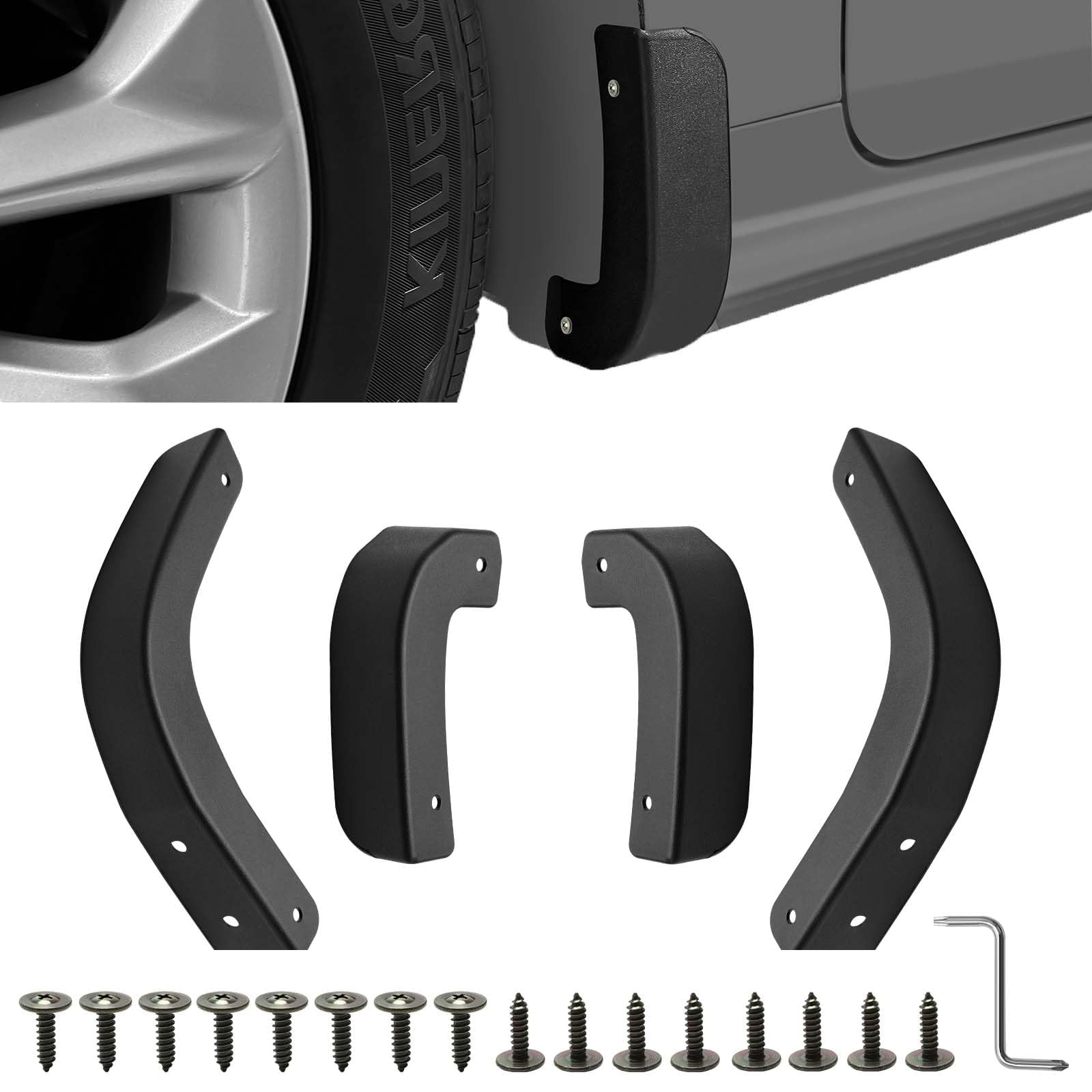Mud Flap Delete for 2019-2025 Chevy Silverado 1500-13002 Mud Guards Compatible with Chevrolet Silverado 1500 Accessories Front & Rear Mudflap Replacement Kit