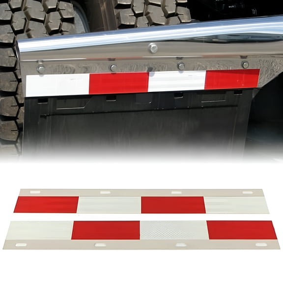 Mud Flap Reflector 24"x3" Aluminum Reflector Plates for Semi Truck and Semi Trailer Mud Flap Hanger 1 Pair