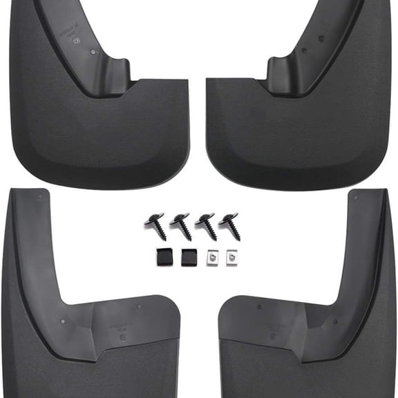 Mud Flaps Compatible with Dodge Ram 2009-2018 1500 2500 3500 & 2019-2024 1500 Classic with OEM Fender Flares Custom Front and Rear Mud Guard Set (4pccs- Set)
