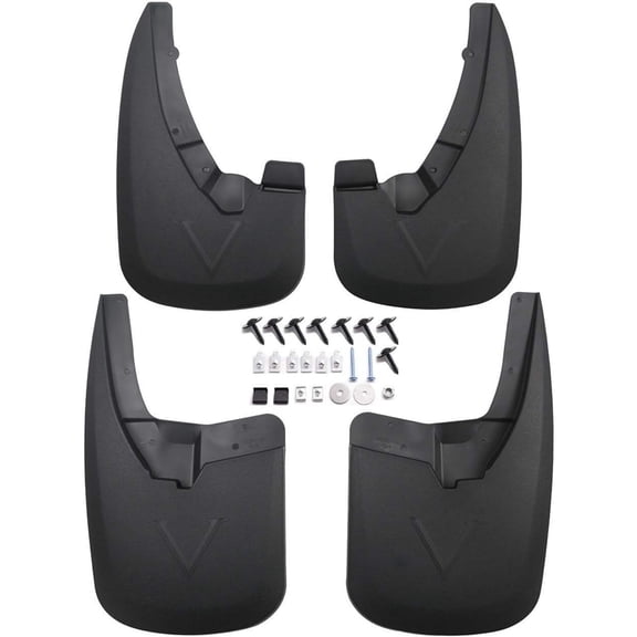 Mud Flaps Compatible with Dodge Ram 2009-2018 1500 2500 3500 & 2019-2024 Ram 1500 Classic Without OEM Fender Flares Custom Front and Rear Mud Guard Set4pcs-Set