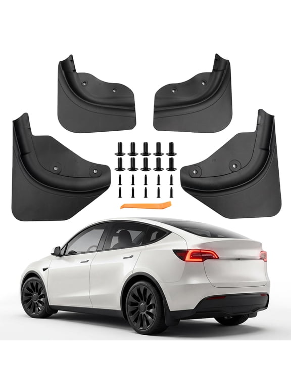 Mud Flaps Compatible with Tesla Model Y 2025-2026 Juniper Refresh, Front & Rear Splash Guards, TPE Fender Mudguards Set, No Drill Car Accessories