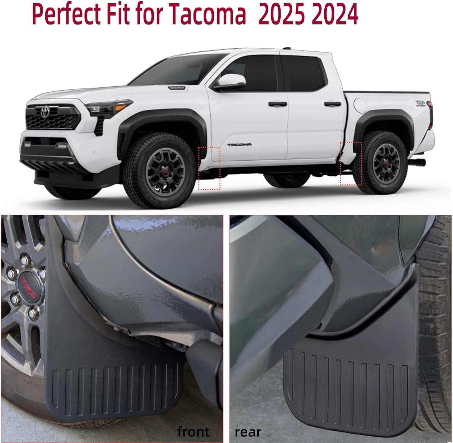 Mud Flaps Kit for 2024 2025 Toyota Tacoma Accessories Mud Splash Guard Front Rear 4pcs