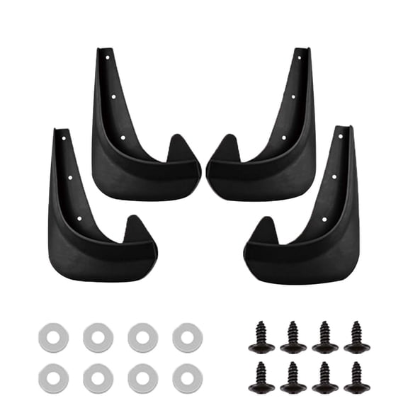 Mud Flaps Splash Guards Fit For General Cars, Front And Rear 4 Pieces Car Mudguards Wheel & Tire Mud Flaps, Car Fenders-Black