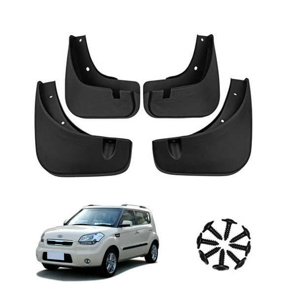 Mud Flaps Splash Guards Fit For Kia SouL 2010-2013, Car Fenders For Cars, Mud Guards,Front And Rear 4 Pieces Car Mudguards Wheel Dirt Flaps-Black