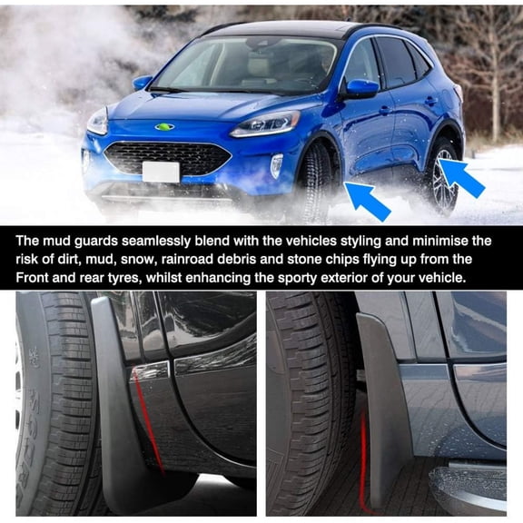 Mud Flaps Splash Guards for Ford Escape 2020 2021 2022 2023 2024 2025 Accessories Mudflap Fender Flares Front and Rear Mud Guard Set 4PCS