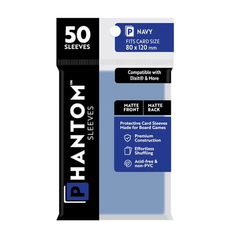 Phantom Sleeves: "Navy Size" (80mm x 120mm) - Matte/Matte (50) (Compatible with: Dixit® and More)