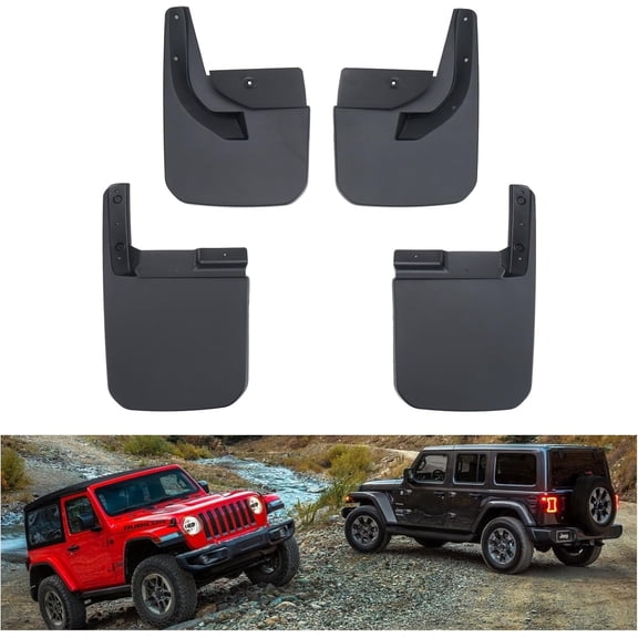 Mud Flaps for 2018-2026 Jeep Wrangler JL (Not Fits Willys/Rubicon/4xe), OEM Look Car Mud Guards Splash Guards Fenders