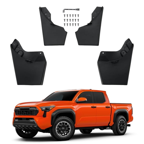 Mud Flaps for 2024 2025 Toyota Tacoma Without Fender Flare Mud Guards Front & Rear No Drilling 4PCS Splash Guards Fender Flares
