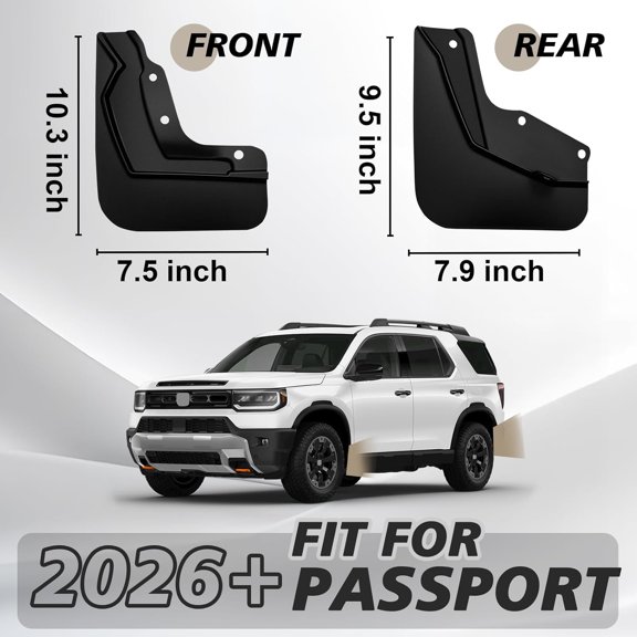 Mud Flaps for Honda Passport 2026 Front Rear Splash Guards Black ABS