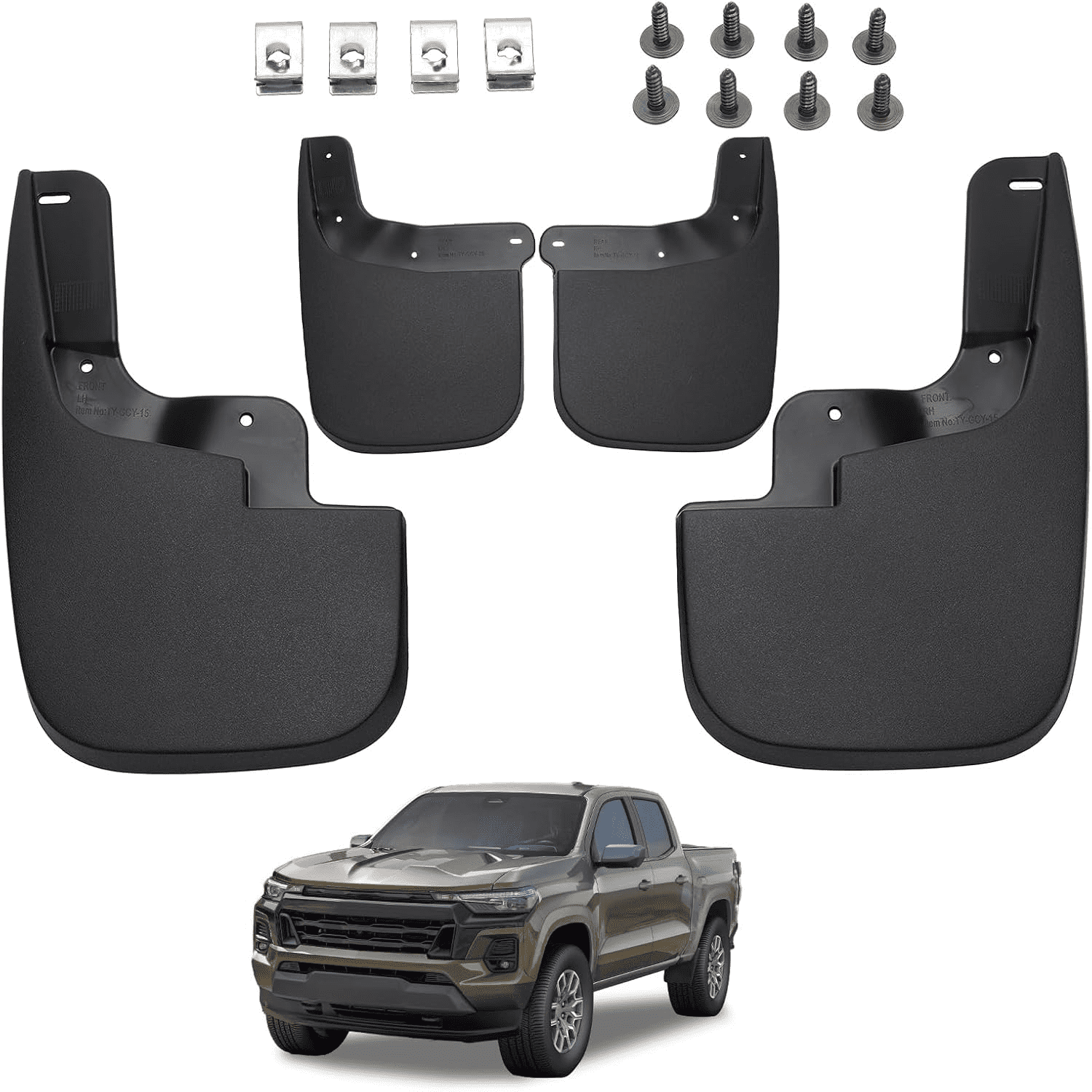 Mud Guard Mud Flaps Guards Splash All Weather Guard Mud for 2015-2023 Chevy Colorado Mudguards Mudflaps Guards Front & Rear Set of 4