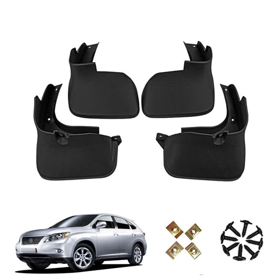 Mud Guards For Cars Fit For Lexus RX 2009-2015, Car Fenders, Front And Rear 4 Pieces Car Mudguards Wheel Dirt Flaps,Mud Flaps Splash Guards-Black