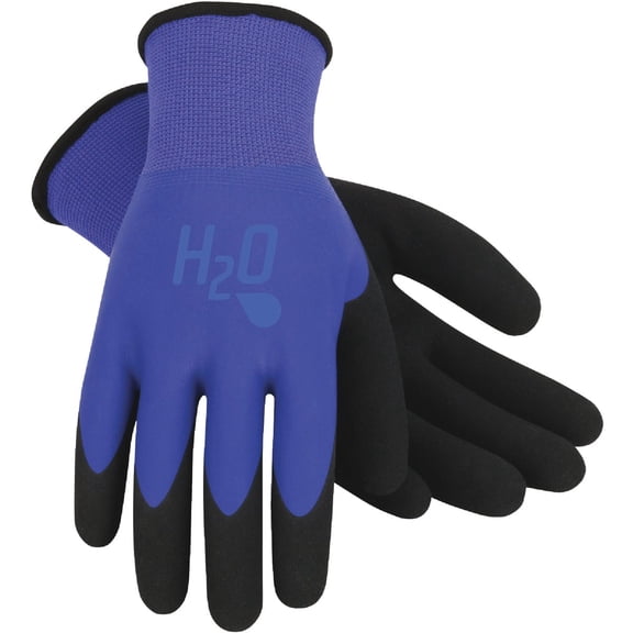 Mud H2O Womens Medium Latex Coated Polyester Cobalt Blue Garden Glove