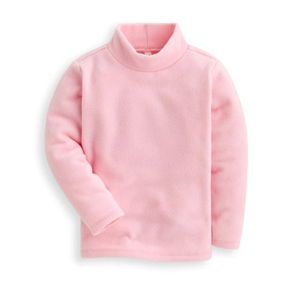 Mud Kingdom Girls Shirts Fleece Turtleneck Base Tops Plain 6 Light Pink