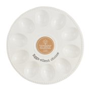 Mud Pie 10" Dia Deviled Egg Tray, White