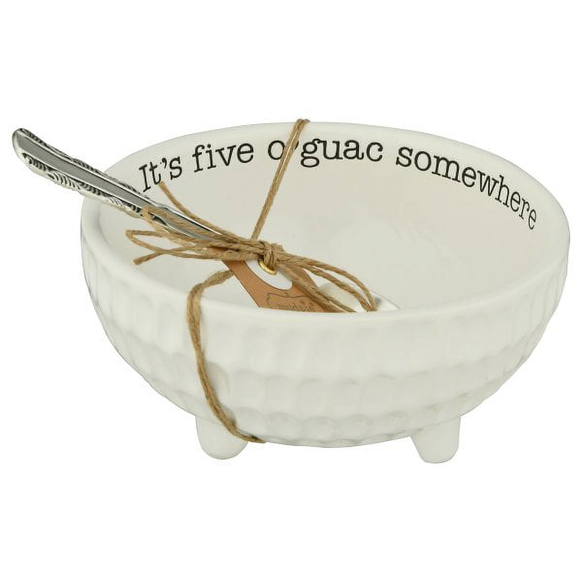 Mud Pie 4851076 Guacamole Serving Dish Set, White