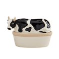 thumbnail image 1 of Mud Pie 5 x 6 1/2" Lidded Dish, Cow, 1 of 1