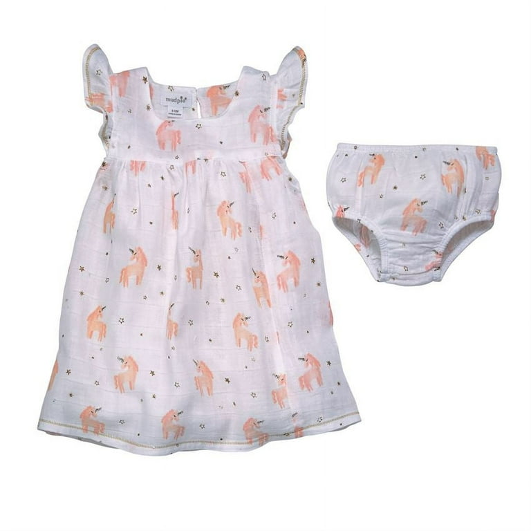 Mud Pie Baby Girls 2 piece Unicorn Dress Set for Infants Walmart