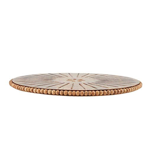 Mud Pie Beaded Carved Lazy Susan