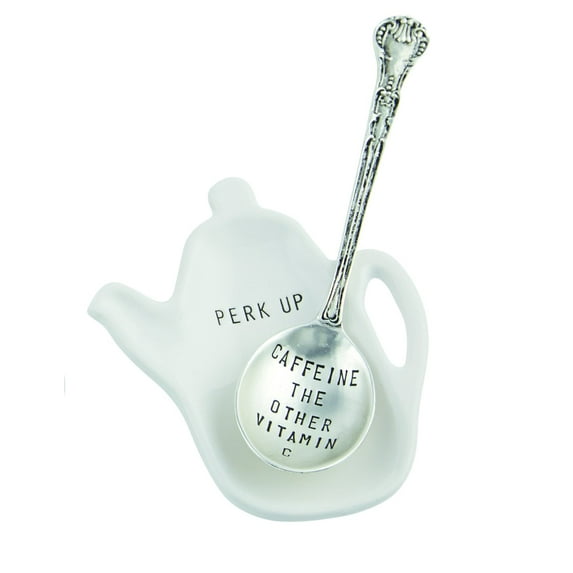 Mud Pie Caffeine Coffee Spoon Rest, White