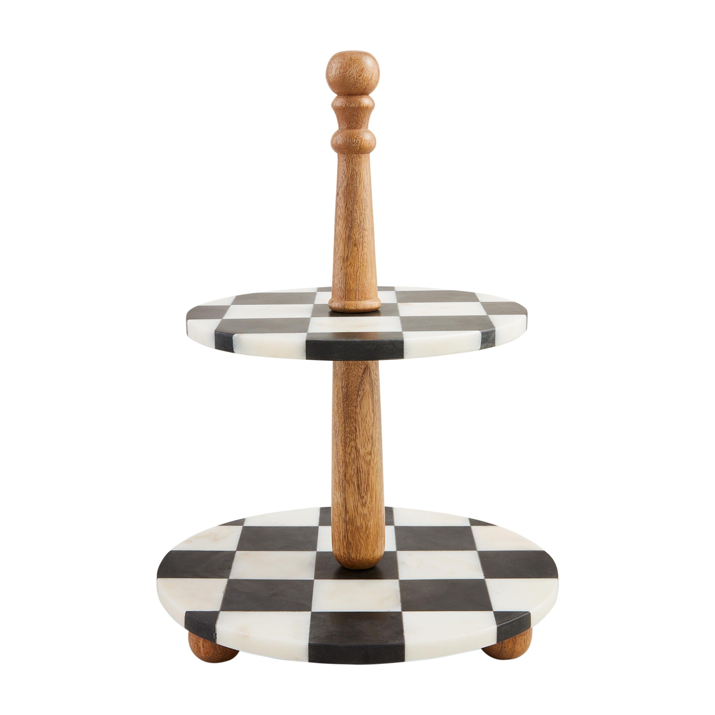 Mud Pie Checkered Marble Tiered Server - Thumbnail 2