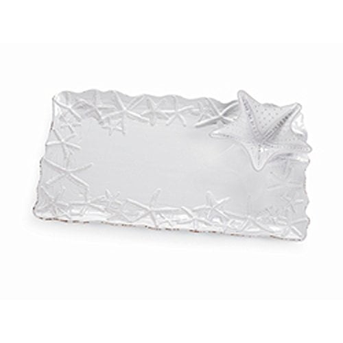 Mud Pie Chip and Dip Starfish Platter, White
