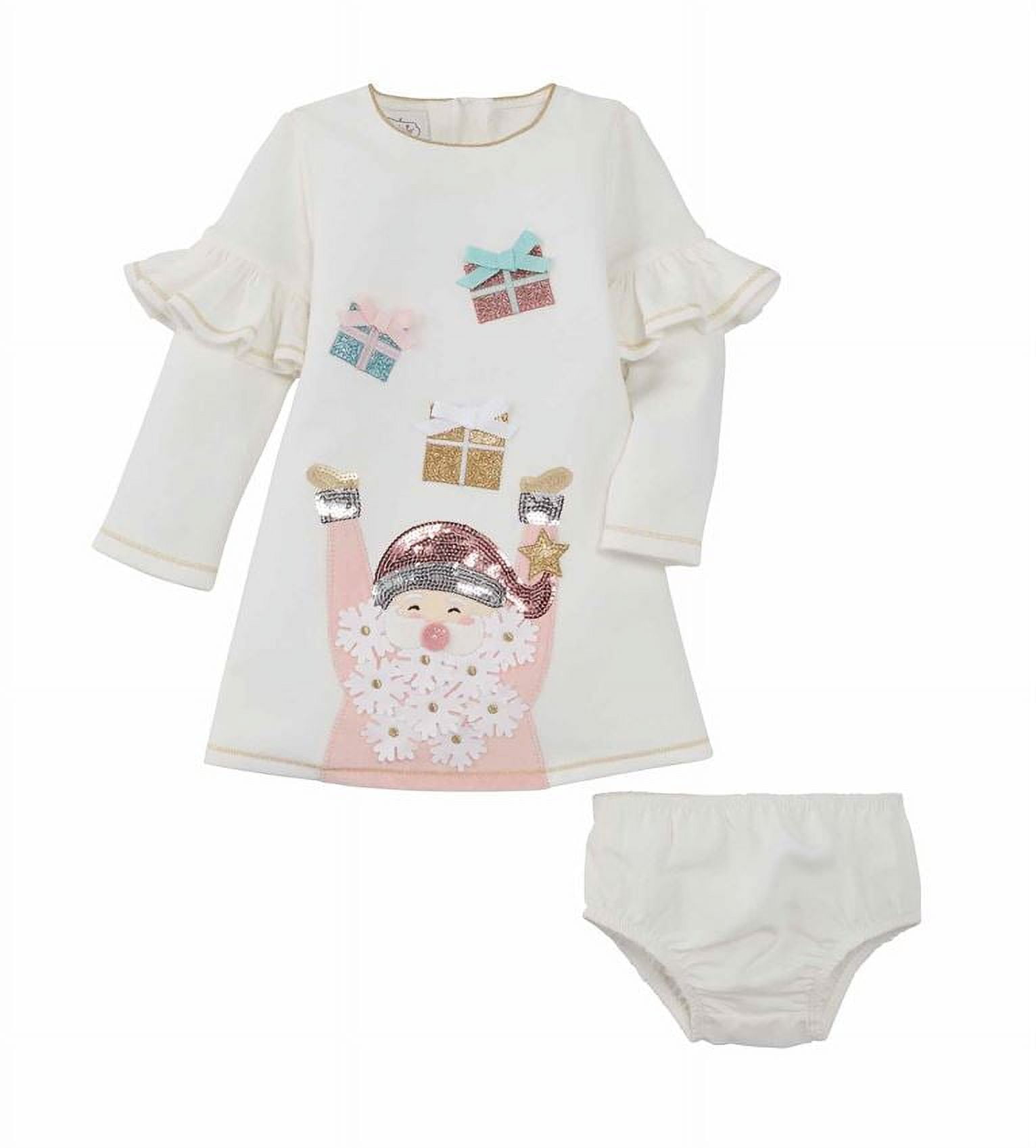 mudpie christmas dress Mud Pie Santa Present With Panties Toddler dress Tie Back Spaghetti Strap D885BFJDBL Get your little one Color:Night Petals